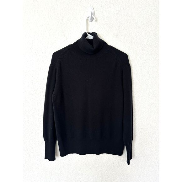 J. Crew Womens 100% Cashmere Pullover Turtleneck Sweater Black Size Small - Picture 1 of 8